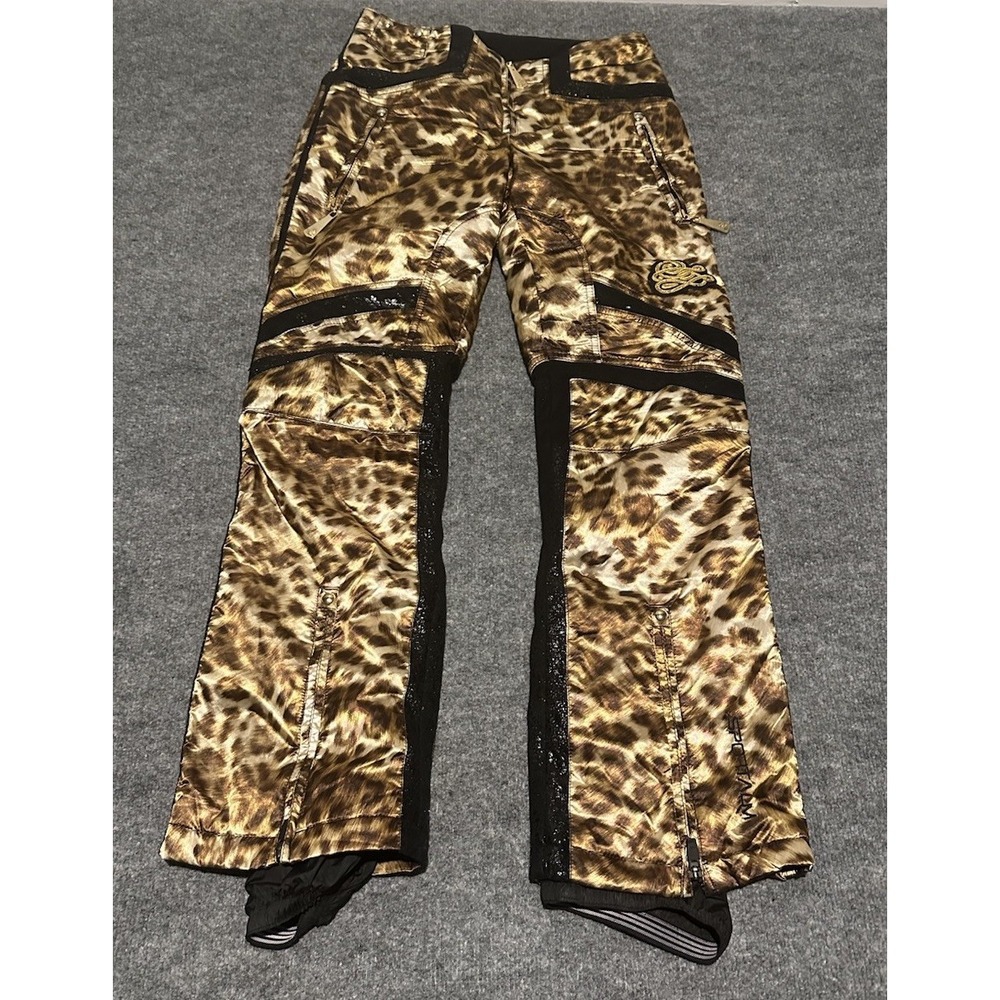 Sportalm Women's Snow Pants Sz 38 31x31 Cheetah Print Thinsulate Outdoors
